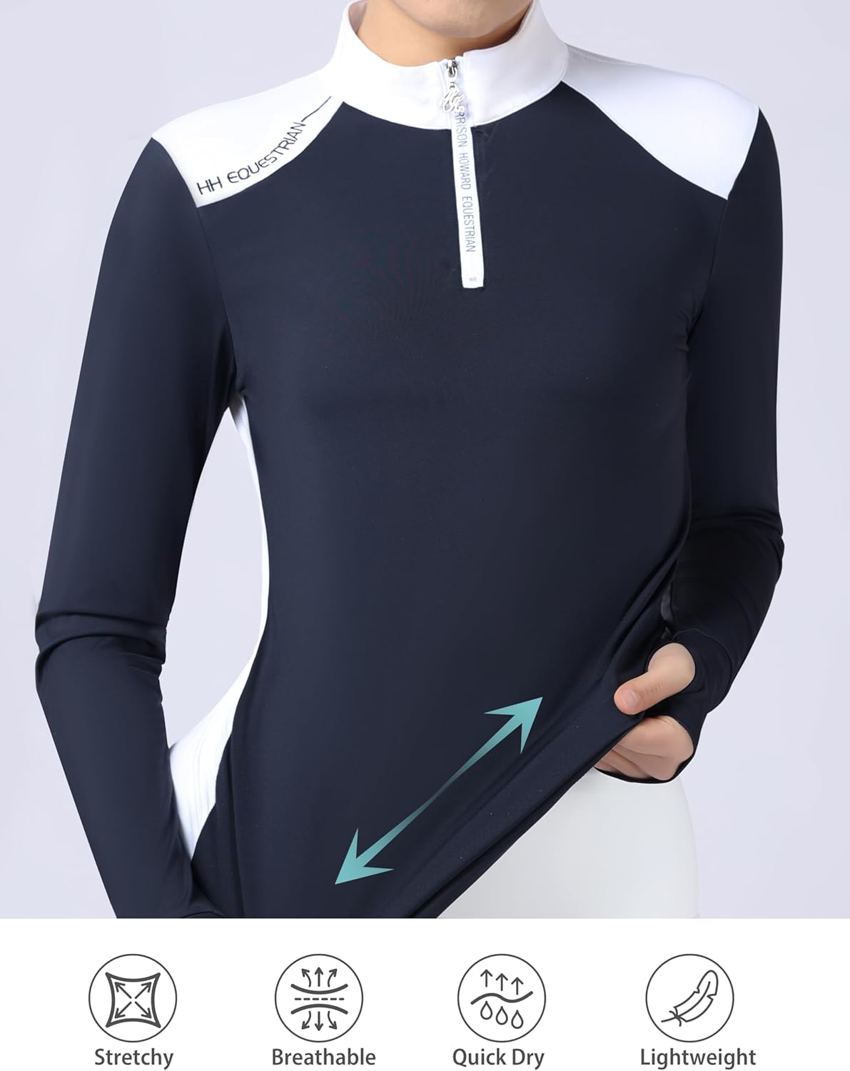 Harrison Howard Women's Horse Riding Shirt Equestrian Show Shirt Horseback Riding Shirts for Women Spliced Shoulder - Image 3