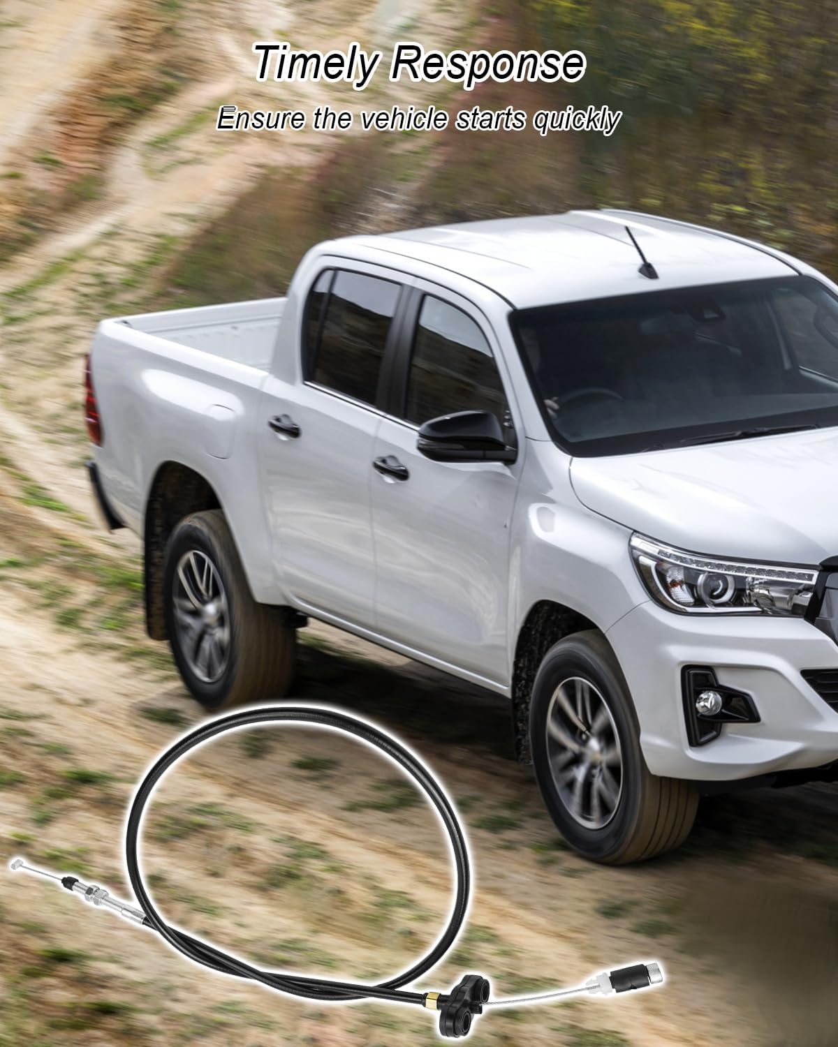 Accelerator Throttle Cable Compatible with Toyota Hilux Mighty-x LN80 LN85 Pickup 1988-1997, Replace 78180-89150 (Not fit 3.0 and 2.4 Engine)