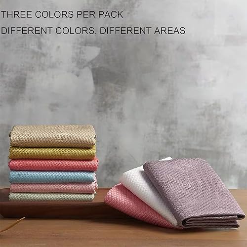 Miniatura 7 de TanYiYi Paño de limpieza de microfibra, tamaño 9.8 x 9.8 pulgadas, toallas de microfibra multiusos, trapos de limpieza sin rayas (paquete de 45