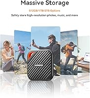 Vista 6 de SSD externo de 1 TB de hasta 2000 MB/s, USB 3.2 Gen 2 Gen 2x2 SSD portátiles unidades de estado sólido externas compatibles con consola