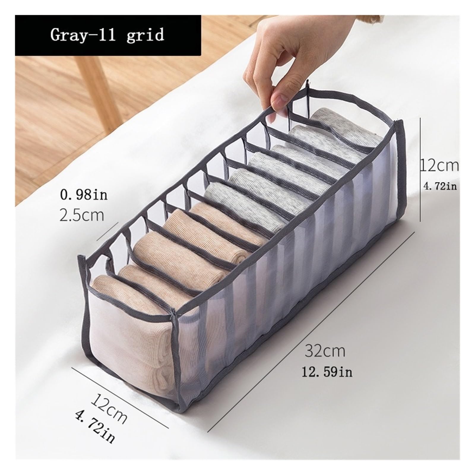 Organizzatore per cassetti di Biancheria Intima, Scatola Porta Calze, Reggiseno, Borsa Organizer Pieghevole a 11 Scomparti per la casa