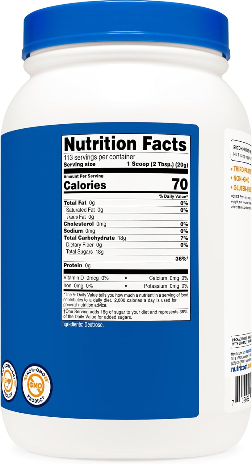 Nutricost Dextrose Powder 5 LBS - Non-GMO, Gluten Free