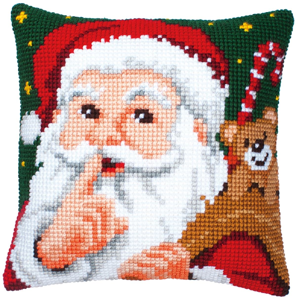 Vervaco Santa Cross Stitch Cushion, Multi-Colour