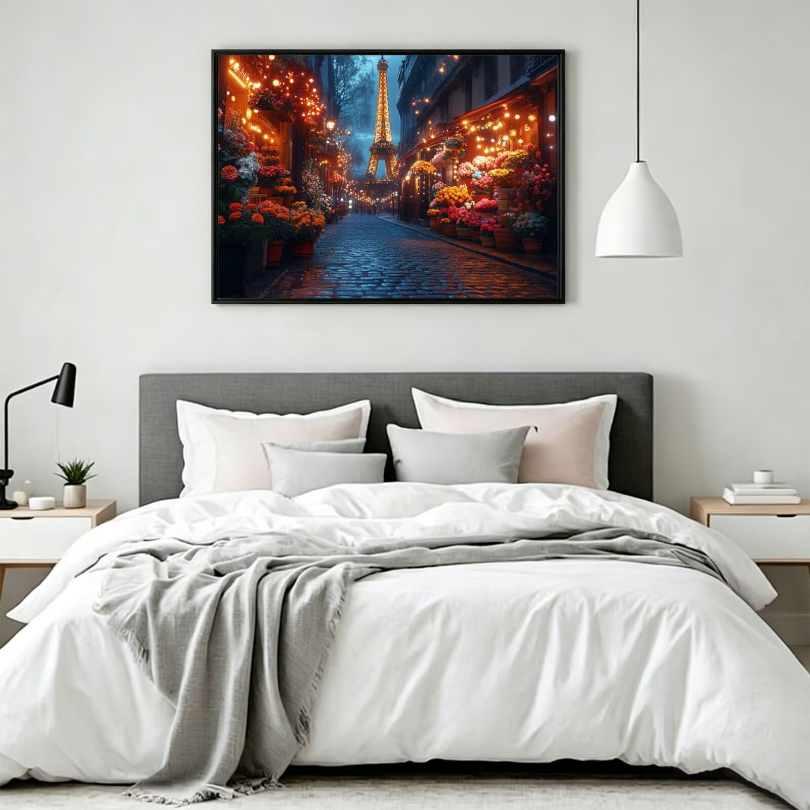 Pintar por Numeros Torre de hierro Pinturas Acrilicas paisaje Pintura por Numeros Lienzos para Pintar, Pintura Acrilica Manualidades, Decoración Hogar, Regalos Cumpleaños, 90x120cm Sin Marco, q-864
