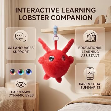 AI Robot Emo Pet Companion Toy 10x10cm USB Type C 1000mAh - Multilingual Talking Learning Companion with Expressive Eyes App Control & 66 Languages for Kids