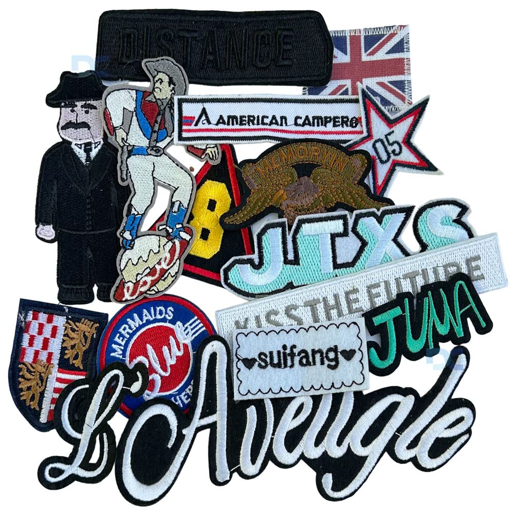 Daily Crafts Random Assorted Style Embroidered and Printed Patches, Bright Vivid Colors, Sew On Patch Applique for Clothes, Dress, Hat, Jeans, DIY Accessories (Cartoon Assorted 5 pcs)