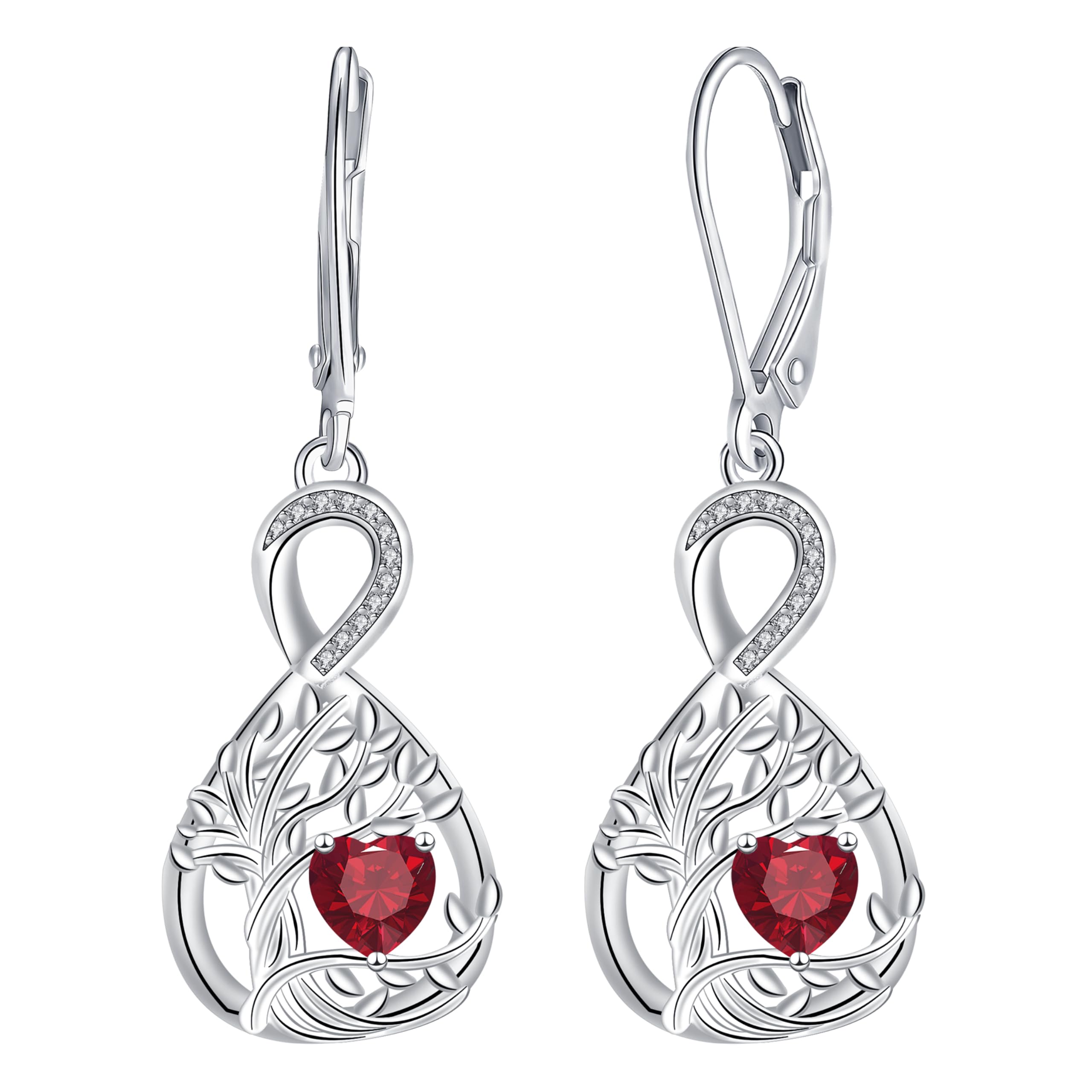 J.MUEN Unendlichkeit Ohrringe für Damen 925 Sterling Silber Lebensbaum Anhänger Ohrringe mit GeschenkboxFür Frauen mit Schmuck Geschenk Verpackung