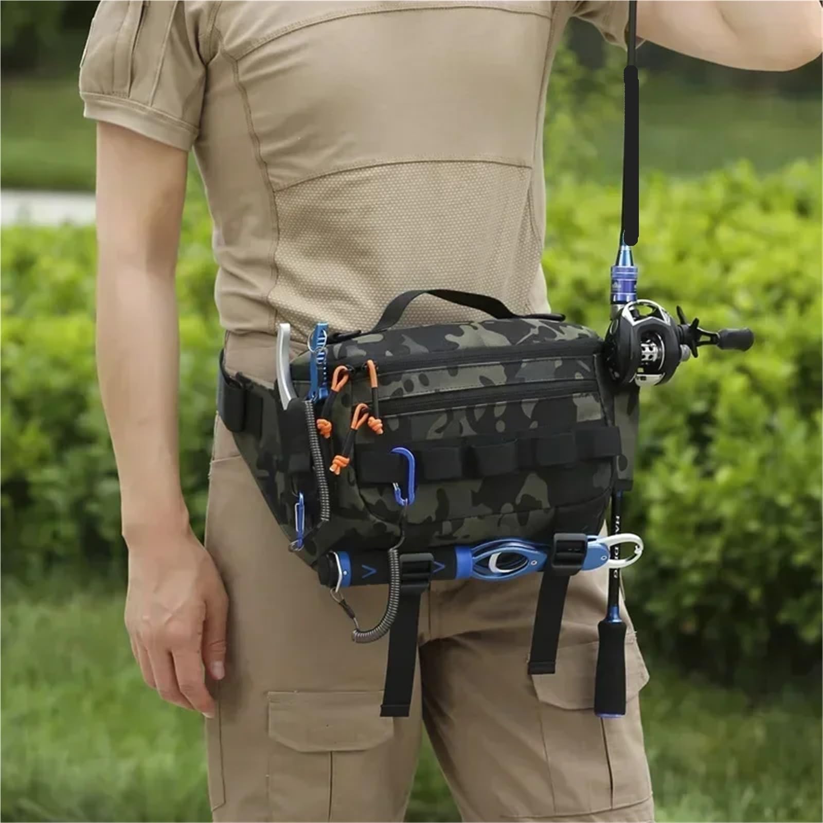 Sac de Pêche Sac de Poitrine de pêche, Sac de Taille, Voyage en Plein air, Sport, leurre, Camping, randonnée, Cyclisme pour Randonnée Voyage