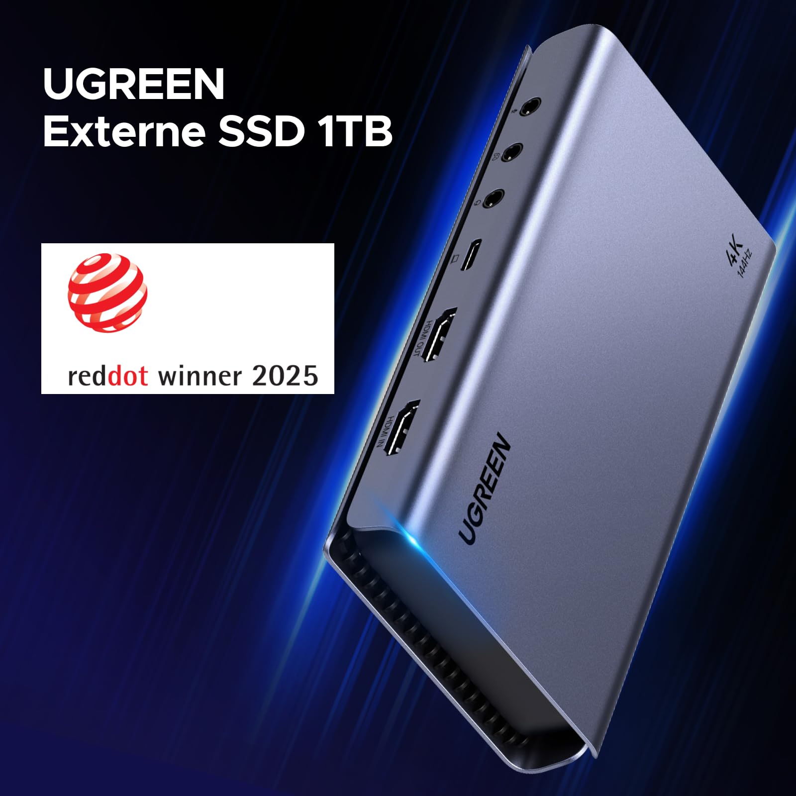 UGREEN 4K Capture Card, HDMI 2.1 4K144Hz Aufnahme und Passthrough, Niedriger Latenz, USB 3.2 Gen2 Game Capture Card für PS5/Xbox/Switch/Switch2/iPhone