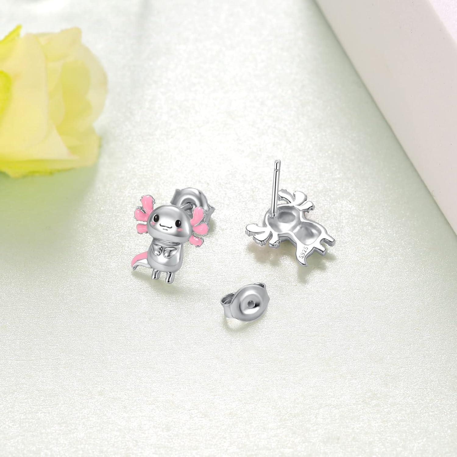 Elephant/Axolotl/Black Cat/Cow/Koala/Lion/Hedgehog/Mermaid/Panda/Fox/Butterfly Earrings for Women 925 Sterling Silver Animal Earrings Cute Animal Jewelry for Women