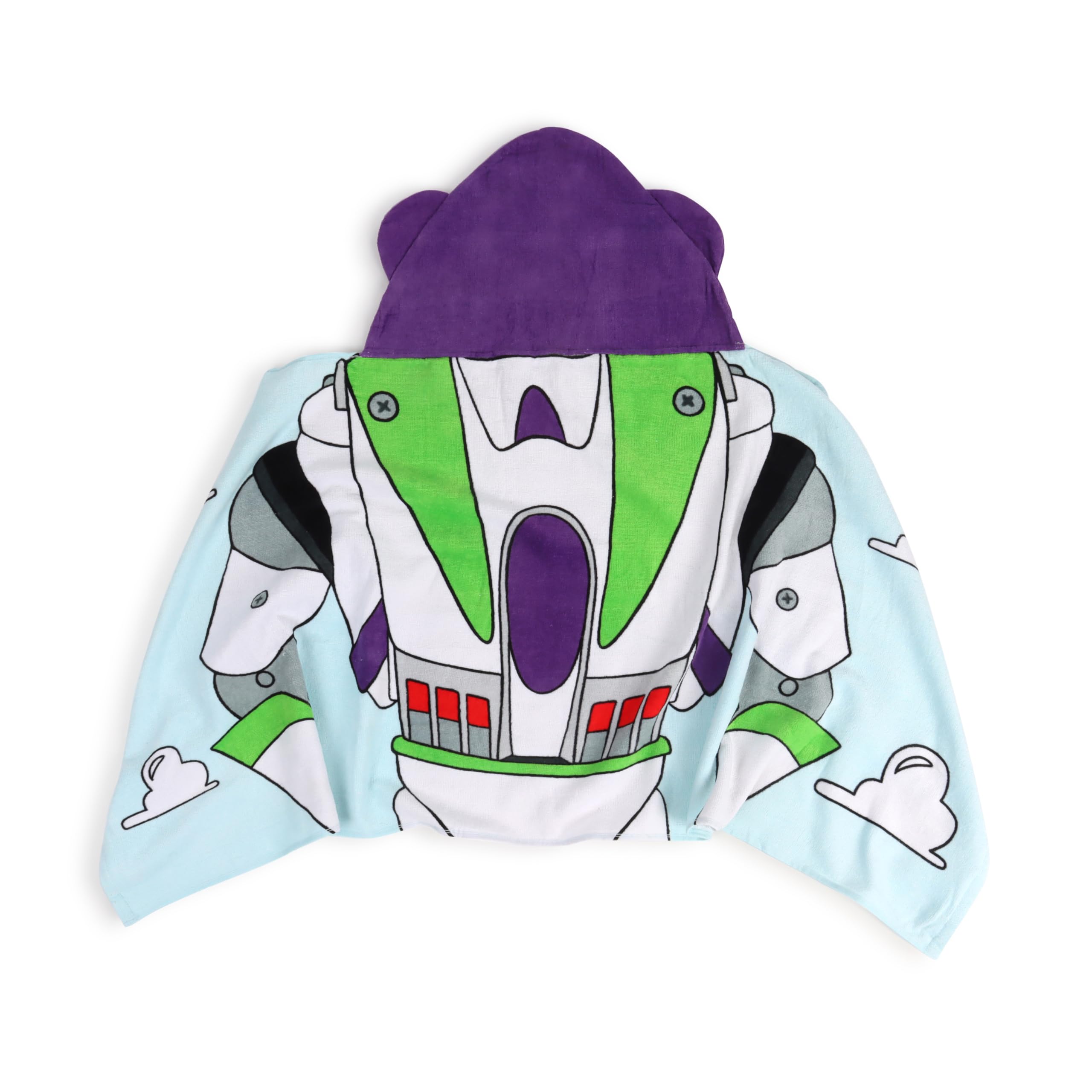 Jay Franco Disney Pixar Toy Story Buzz Lightyear Hooded Towel – 56 x 130cm Kids Super Soft Bath Towel, Beach, Pool & Travel, Official Licensed Product, Multi