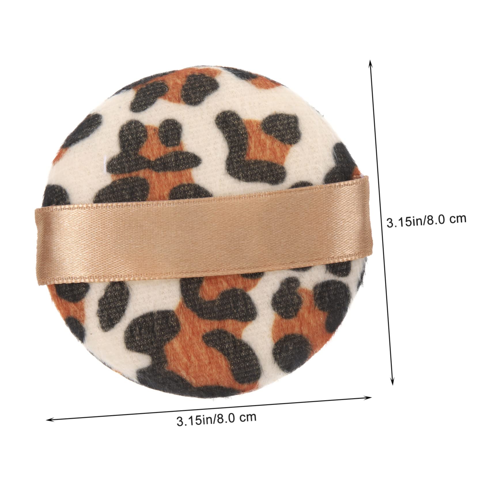 SHERCHPRY 4Pcs Leopard Printed Powder for Makeup Soft Velour Applicators for Foundation and Concealer Comfortable and Absorbent for Dry Powder Application present