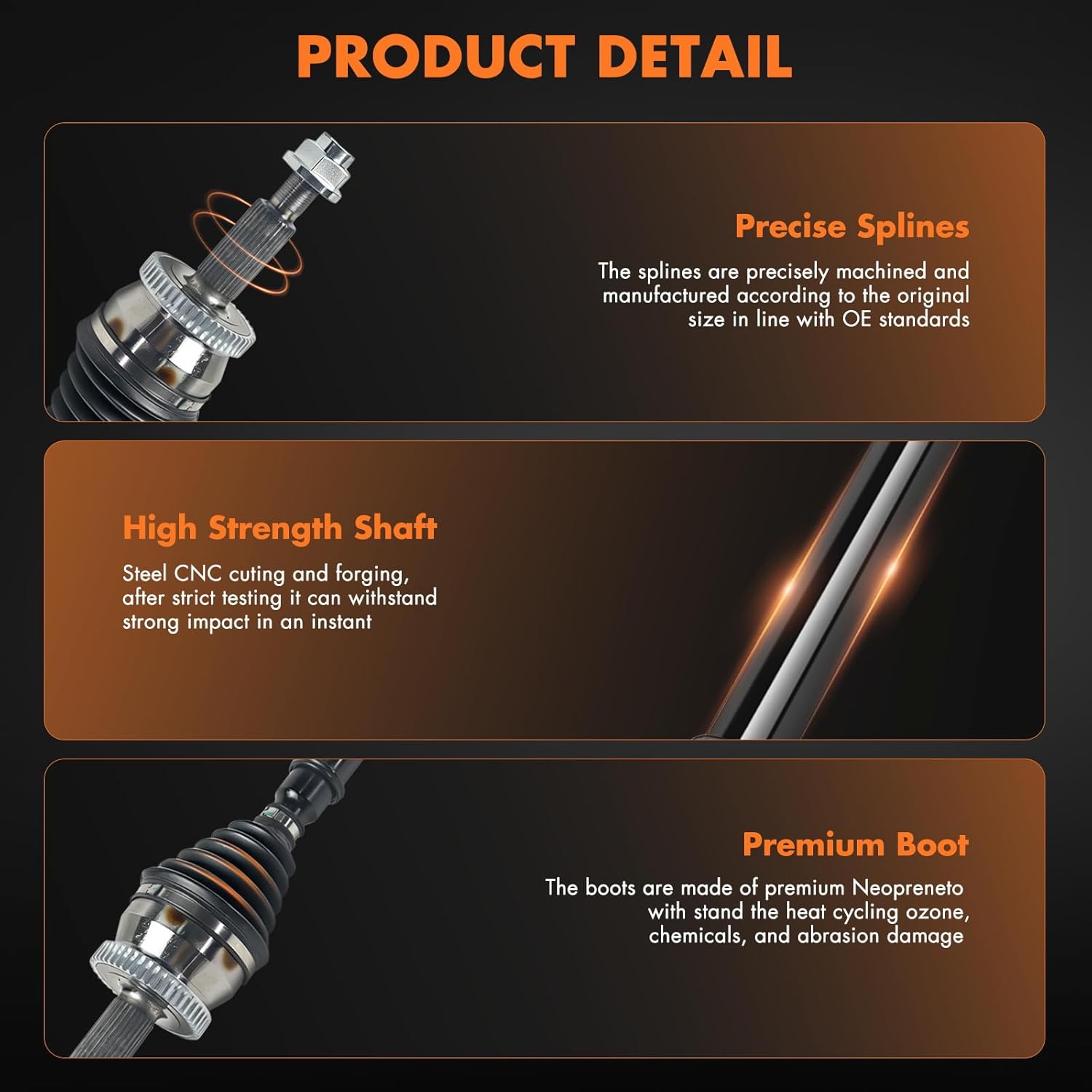 NCV71001K 49501C2260 66-3830 663830 Front Right CV Axle Half Shaft Assembly fits for 2015-2019 for Hyundai Sonata L4 2.4L 2016-2020 for Kia Optima L4 2.4L