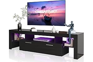 Sleek Entertainment Center for 75+ Inch TVs: Clikuutory Modern LED TV Stand