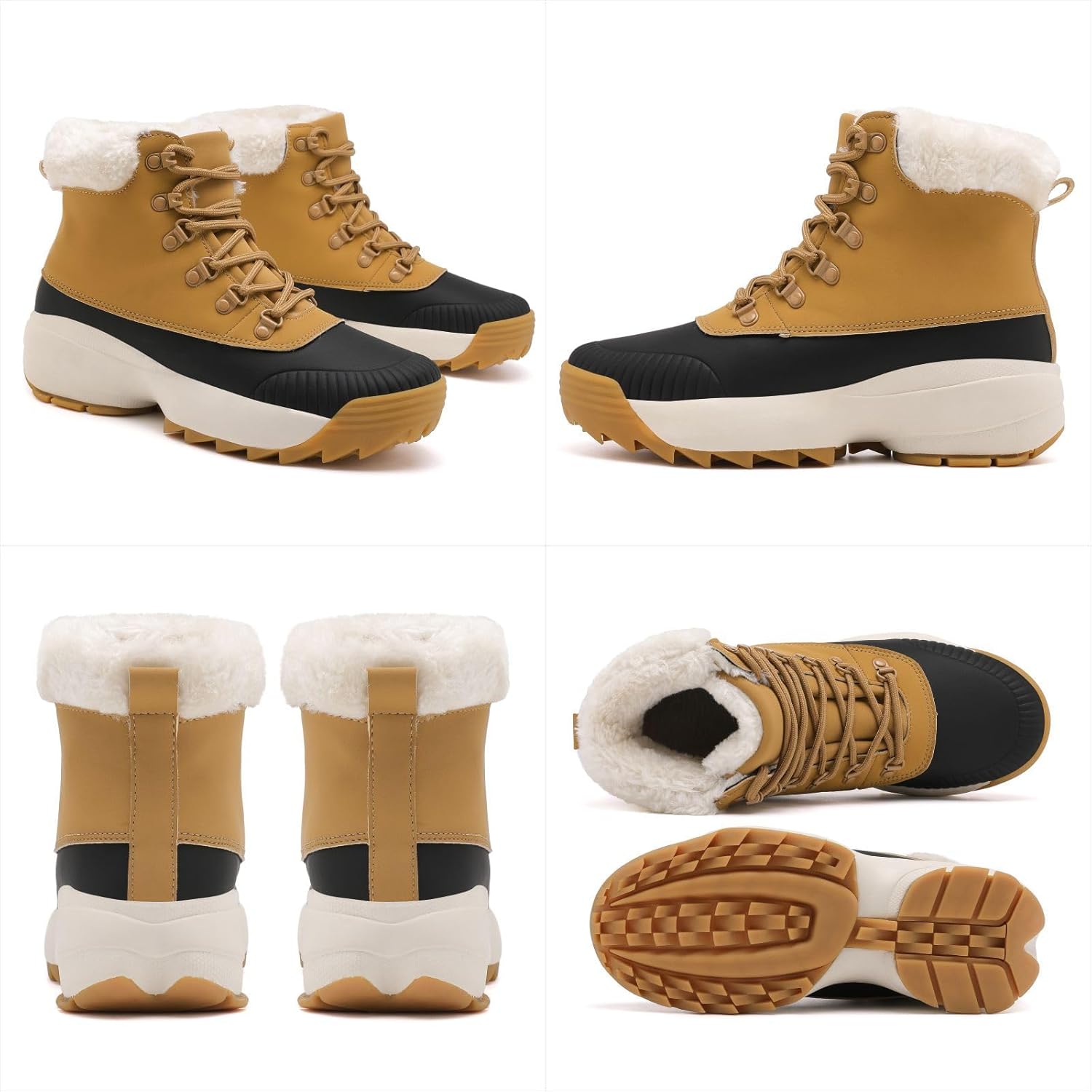 Waterproof Winter Snow Boots for Women丨Insulated-Warm Fur-Lined Booties丨Non-Slip Cushion Outdoor Walking Boots丨Lightweight Comfortable Casual Suede Leather Short Boots - Image 8