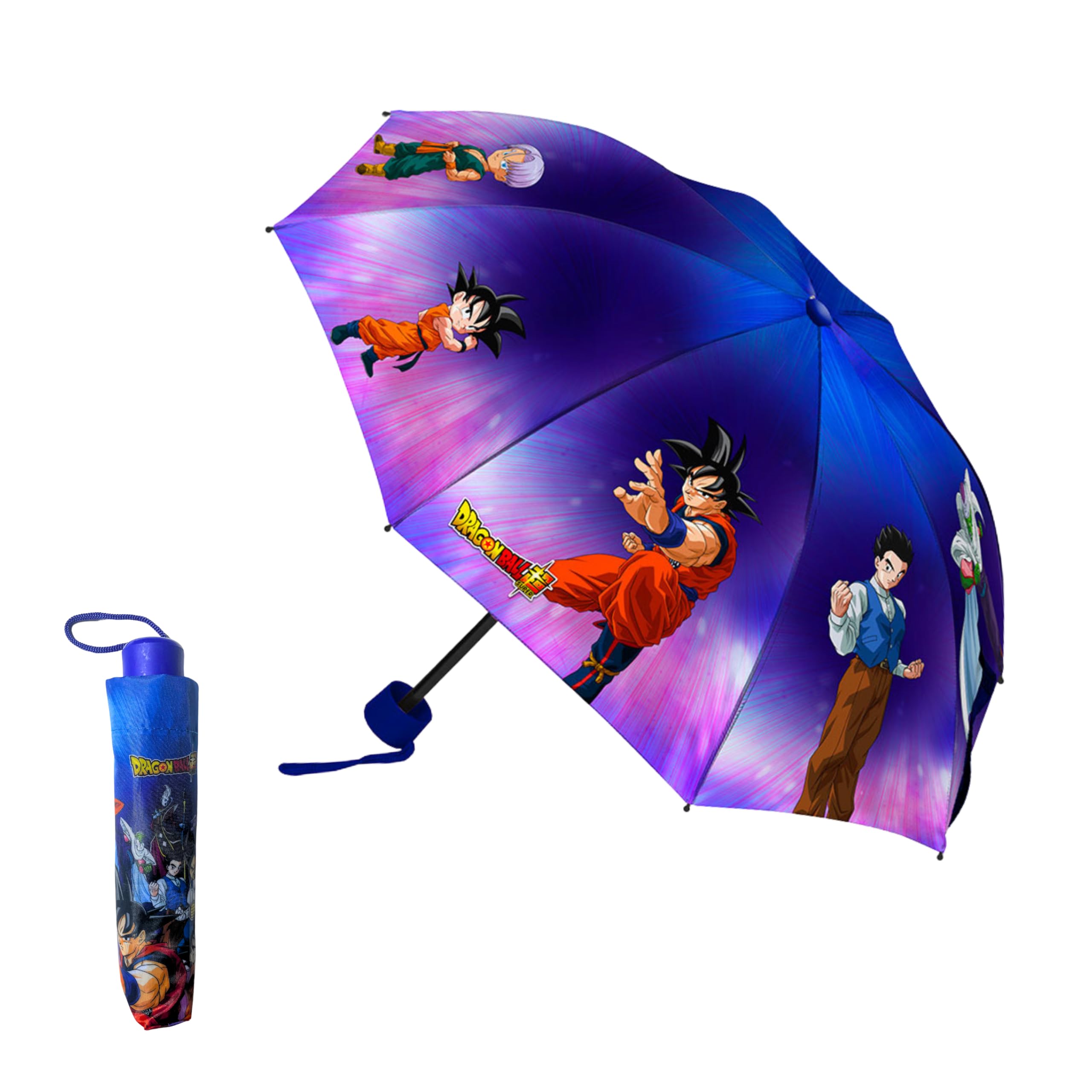 Parapluie Pliant Dragon Ball Z - Design Goku, Enfant/Garçon, Compact Et Résistant