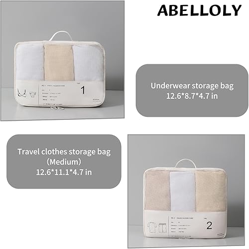 Miniatura 3 de Juego de 6 cubos de equipaje de compresión, organizadores de ahorro de espacio para maletas y equipaje, artículos esenciales de viaje, cubos de