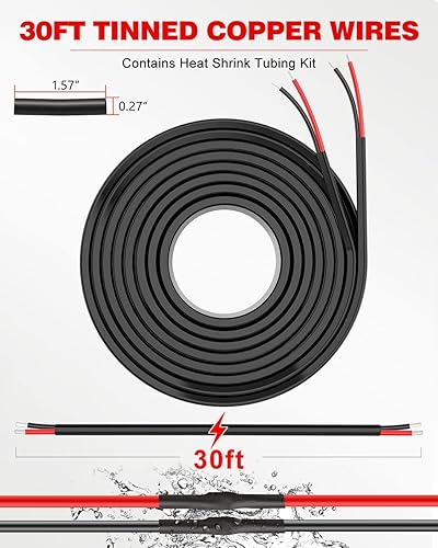 Vista 3 de NAOEVO Cable eléctrico de calibre 18, 2 conductores, cable de PVC trenzado de 18 AWG, bajo voltaje de 12 V/cobre estañado/cable flexible