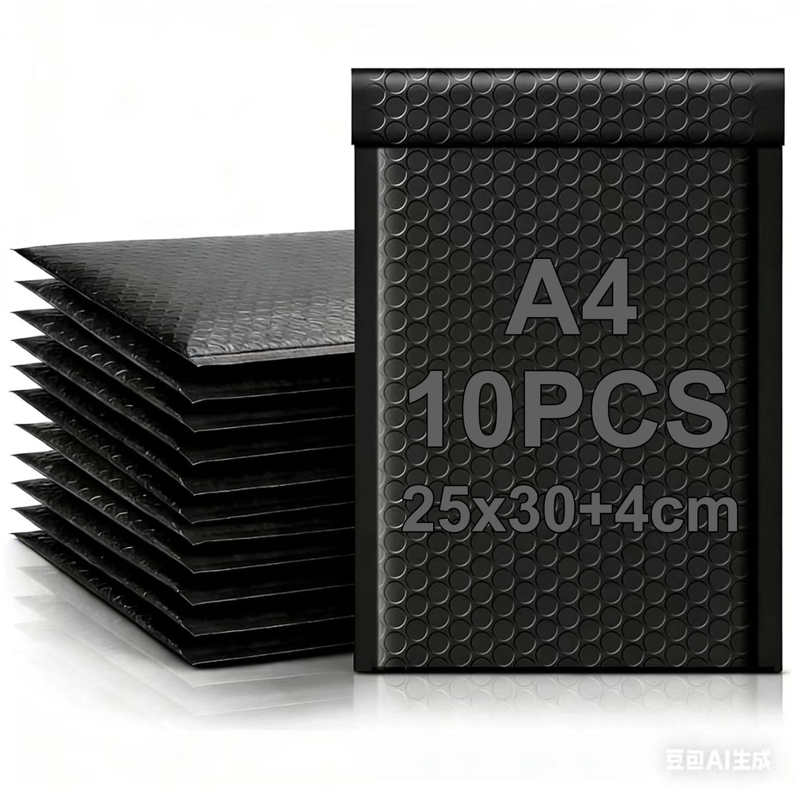 HIGA-JKL 10pcs Padded Envelopes A4 Bubble Mailers Packaging Bags Envelopes Bubble Wrap Poly Mailers Mailing Bags Small Bubble Envelopes for Shipping Packaging Mailing Self Seal - Black
