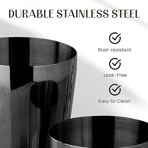 Vista 16 de Mixology & Craft Juego de coctelera – Kit de accesorios de barra de 11 piezas con agitador Boston pesado, colador, jigger, muddler y más