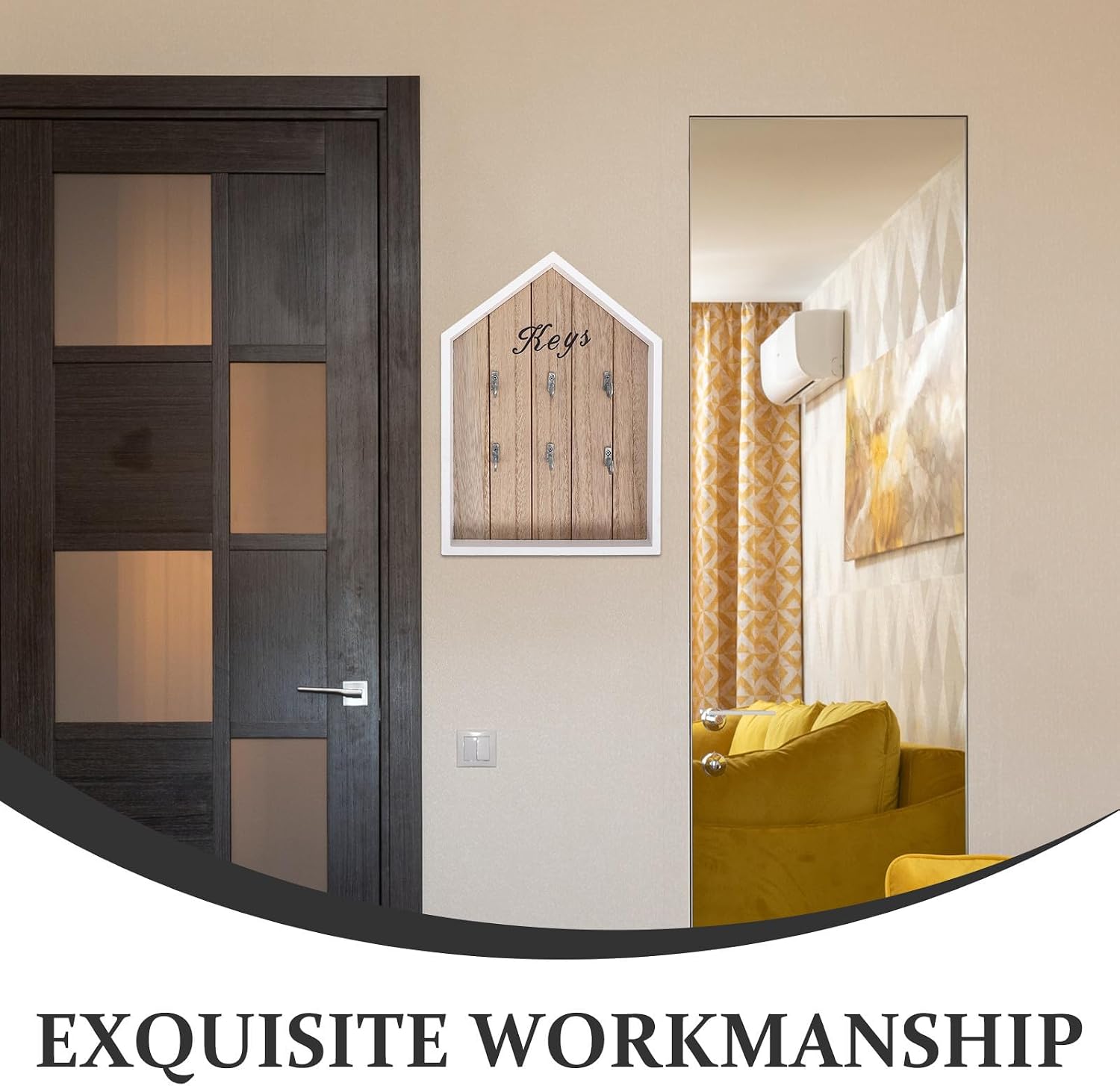 PRETYZOOM Wooden Earring Holder Wall Hanging Jewelry Organizer for Bedrooms image 3