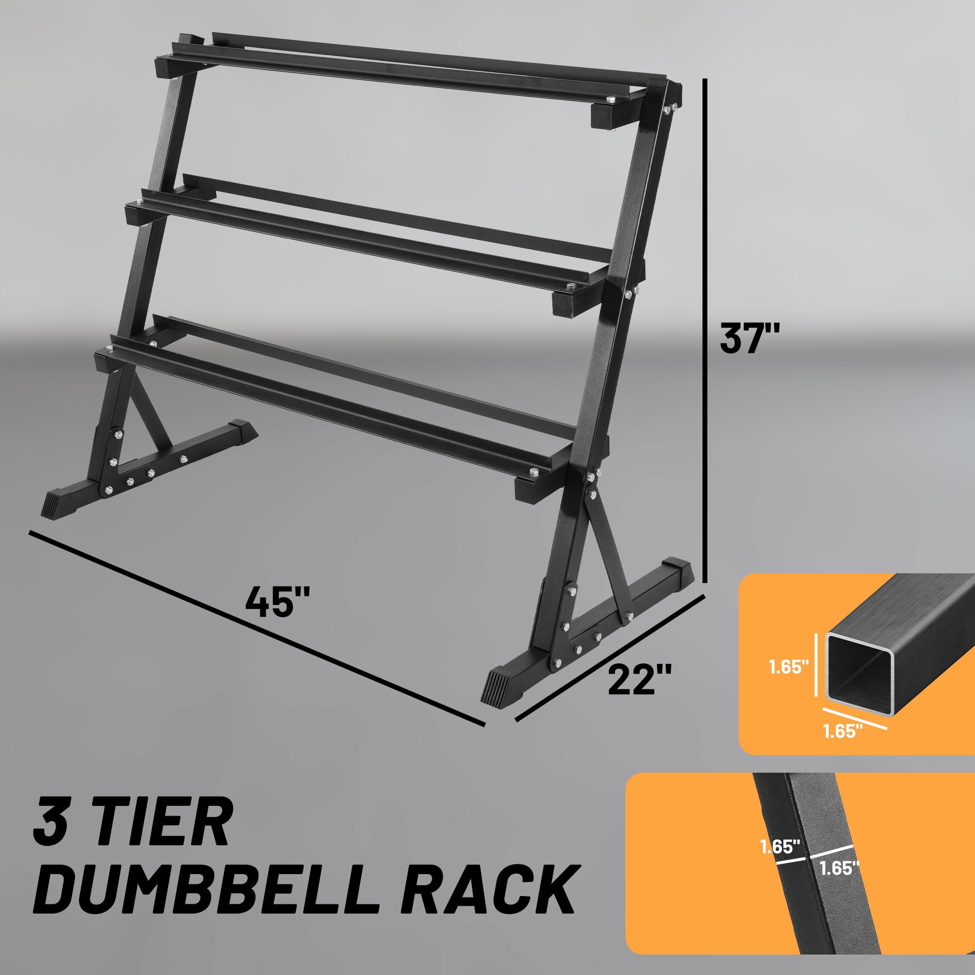 Rubber Coated Hex Dumbbell Set with Storage Rack, 100/150/200/550 LB Hand Weight Set with Anti-Slip Grip for Home Gym