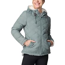 Free Country Womens Reversible Winter Coat Puffer Jacket with Sherpa Lining Water & Wind Resistant Insulated-Acadia Cloud