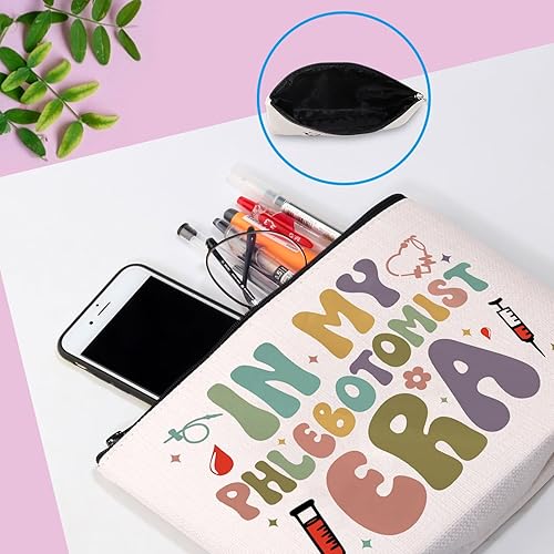 Miniatura 6 de GJTIM Phlebotomy Técnico Enfermera Regalo Hematólogo Médico Tecnólogo Cremallera Bolsa En Mi Flebotomist Era Maquillaje Bolsa, Flebotomist Era