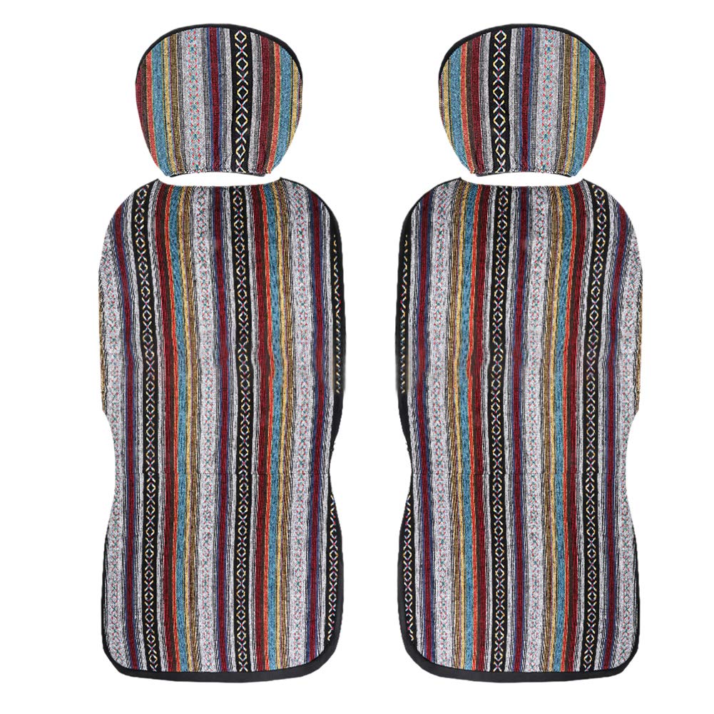 szlsl88 4 unids/Juego de protección de Asiento de Coche, Funda de Asiento Delantero Universal, Funda de cojín de Cubo Delantero, Colorido Resistente al Desgaste Baja Fundas de Asiento