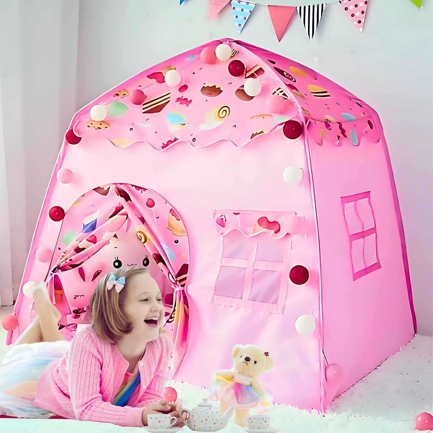 Barraca Infantil Menina Rosa Princesa, Cabana Infantil Menina, Casinha ...
