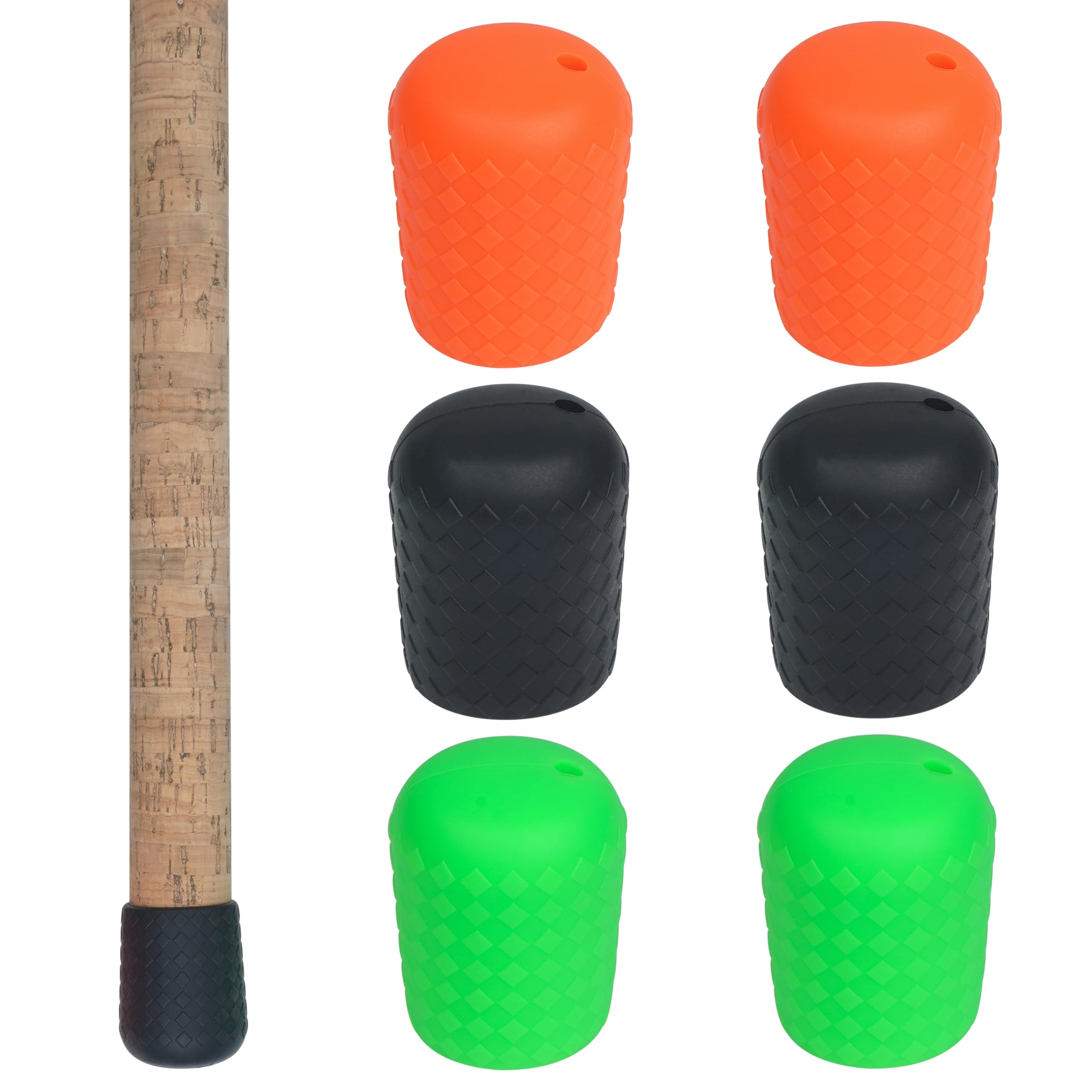 JOGFFDE Fishing Rod Butt Cushion Fishing Rod Tube End Caps Silicone Fishing Rod Protector 3 Sizes Fishing Rod Seat Non?Slip Stand Fixing Pole Holder Cushion Fishing Gear Equipment(Medium-6pcs)