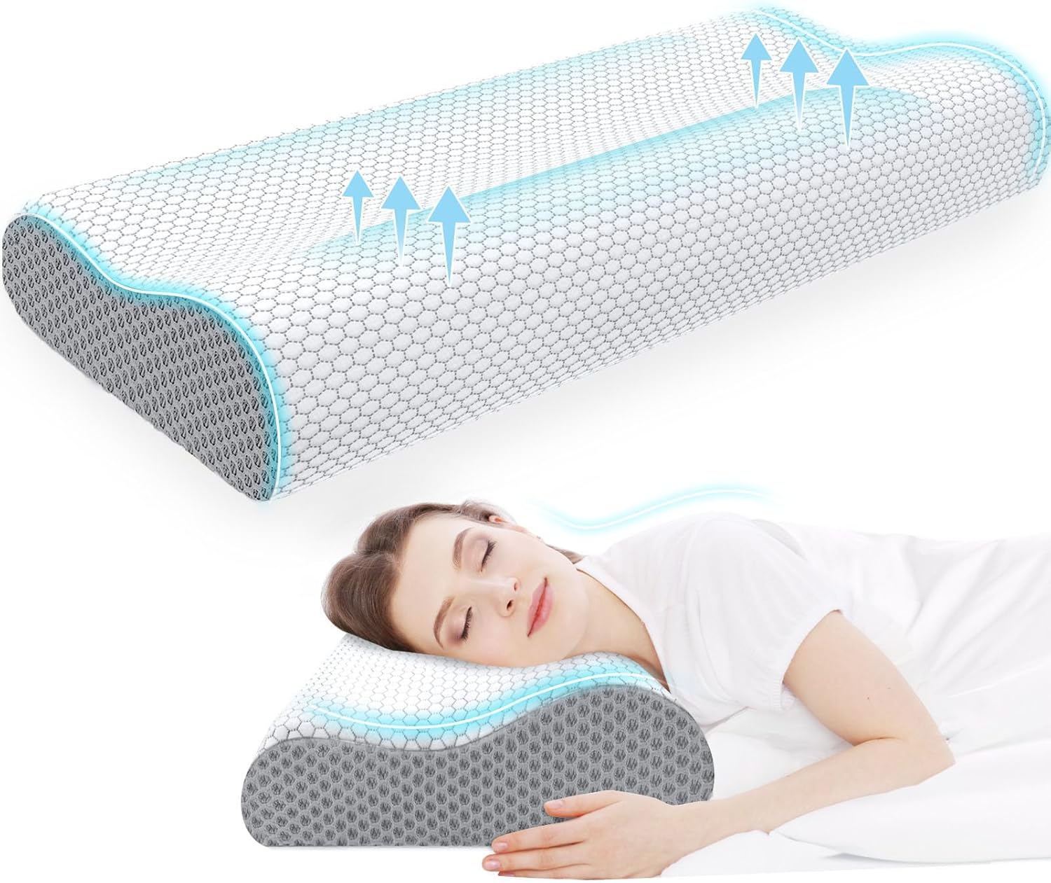 CloudBliss Memory Foam Pillow with ergonomic neck support