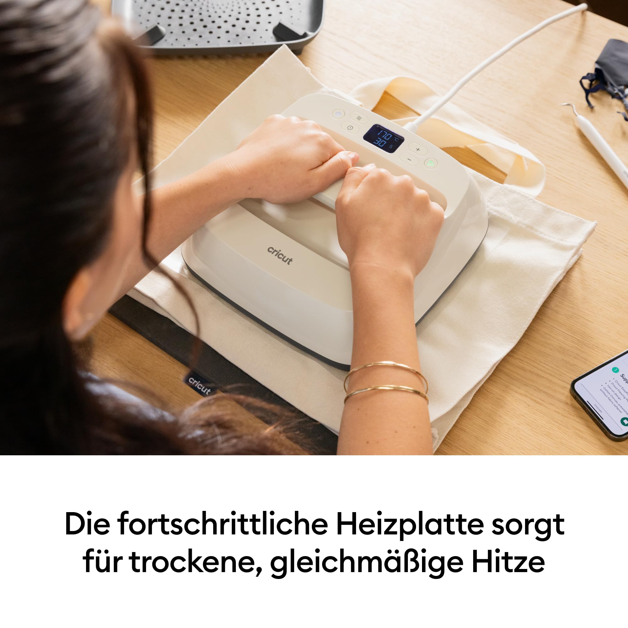 Cricut EasyPress 2 (SE) 22.9 x 22.9 cm Heißpresse für T-Shirts, Kissen, Tragetaschen – Himbeere