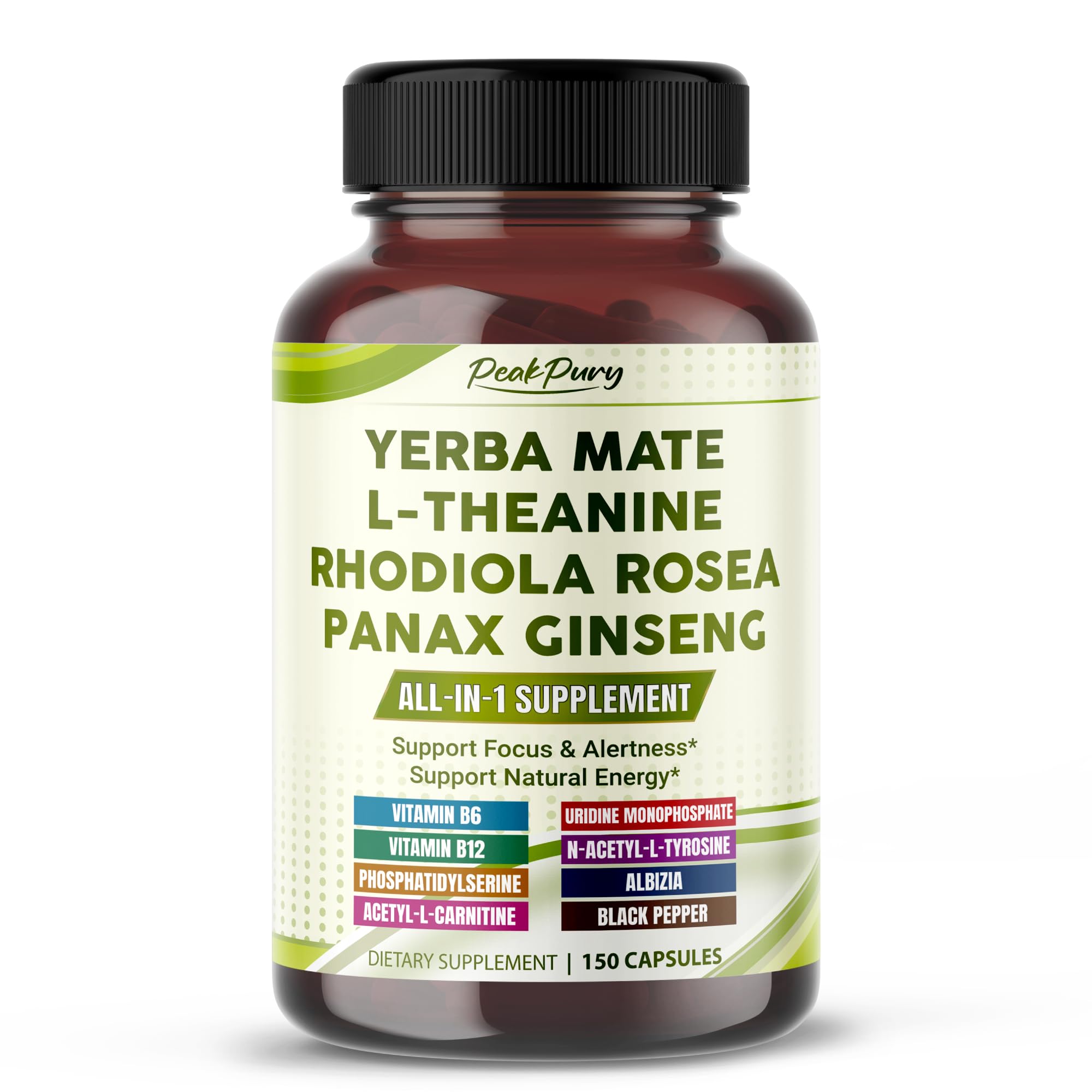 l carnitine and l theanine benefits Amazon.com: Ultra All-in-1 Yerba Mate, L-Theanine, Rhodiola & Panax Ginseng  – Supports Mental Focus & Natural Energy – 150 Capsules : Health & Household
