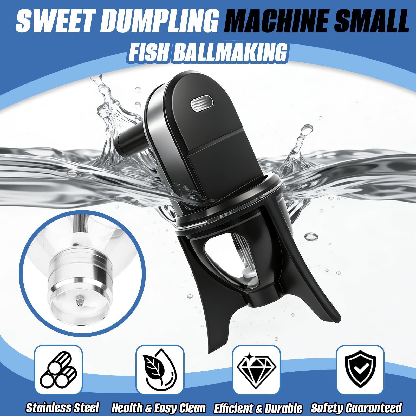 Petite Machine Automatique de Boulettes Sucrées, Machine de Fabrication de Boulettes de Viande, Appareil de Formage pour Boulette de Viande ou Boulettes de Poisson, pour Amateurs de Cuisine Maison