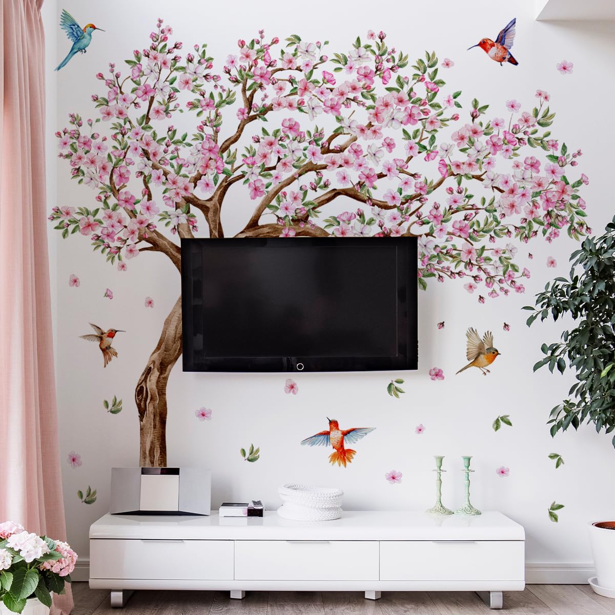 Striscione Giapponese Con Fiori Di Ciliegio, Arazzo Floreale Da Parete In Stile Zen Poster Verticale Lungo In Tessuto Per Ingresso Camera Da Letto Arre P9871241