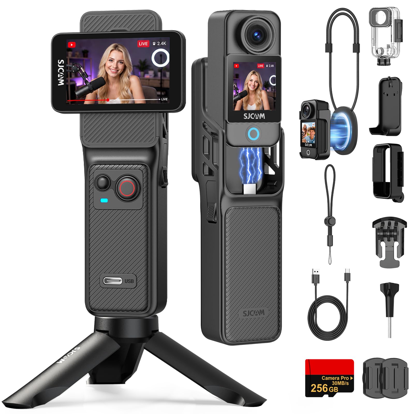 SJCAM C400 256G Camara Vlog 4K 7 Horas Autonomía
