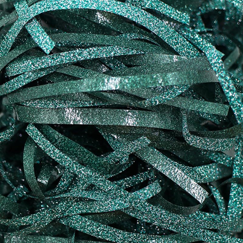 Rembourrage pour paniers-cadeaux, Papier de remplissage déchiqueté irisé multicolore 60-400g(Rark Green,400g)
