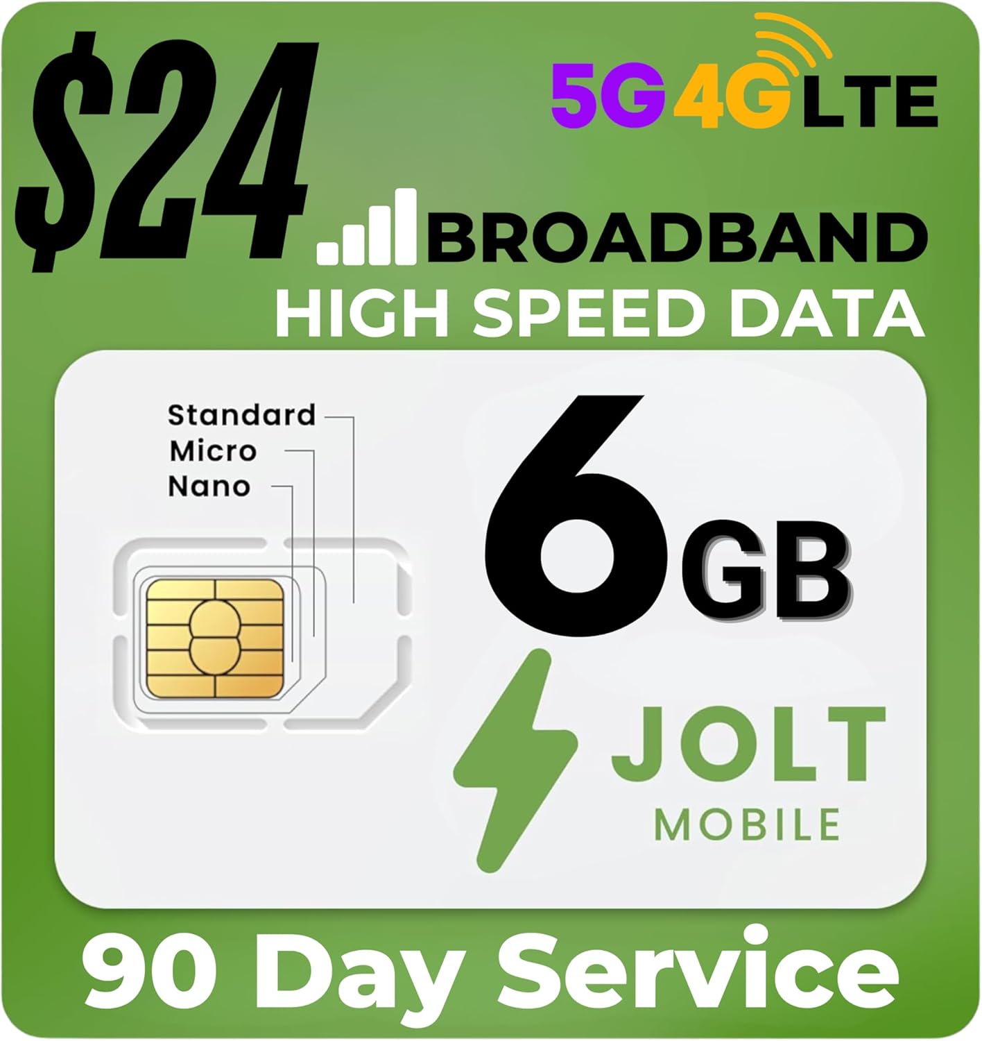 Prepaid Data SIM Card, High Speed, 5G 4G LTE, Nationwide AT&T Network, Data Plan only, Internet Service, No Contract. for GPS, Hotspot, Smartwatch, Tablets, Cameras, IoT, Wi-Fi (6 GB)