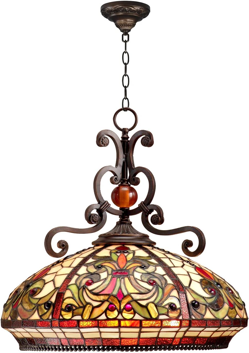 Dale Tiffany TH101034 Boehme Pendant Lamp, Antique Golden Sand