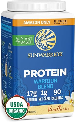 Miniatura 67 de Sunwarrior - Proteína vegana en polvo con BCAA, semillas de cáñamo, libre de gluten, sin OGM, lácteos, soja, azúcar, baja en carbohidratos, sabor