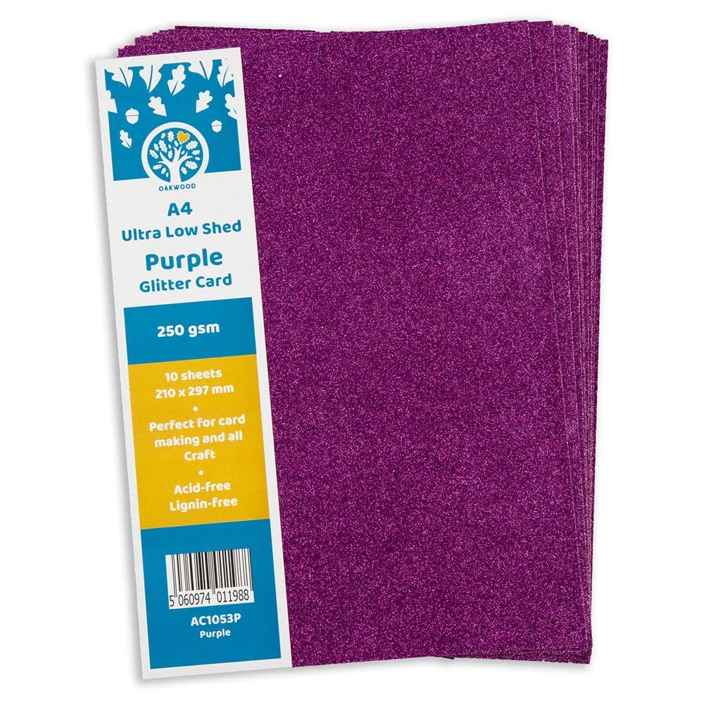 Oakwood Archer A4 Low Shed Glitter Card-Purple