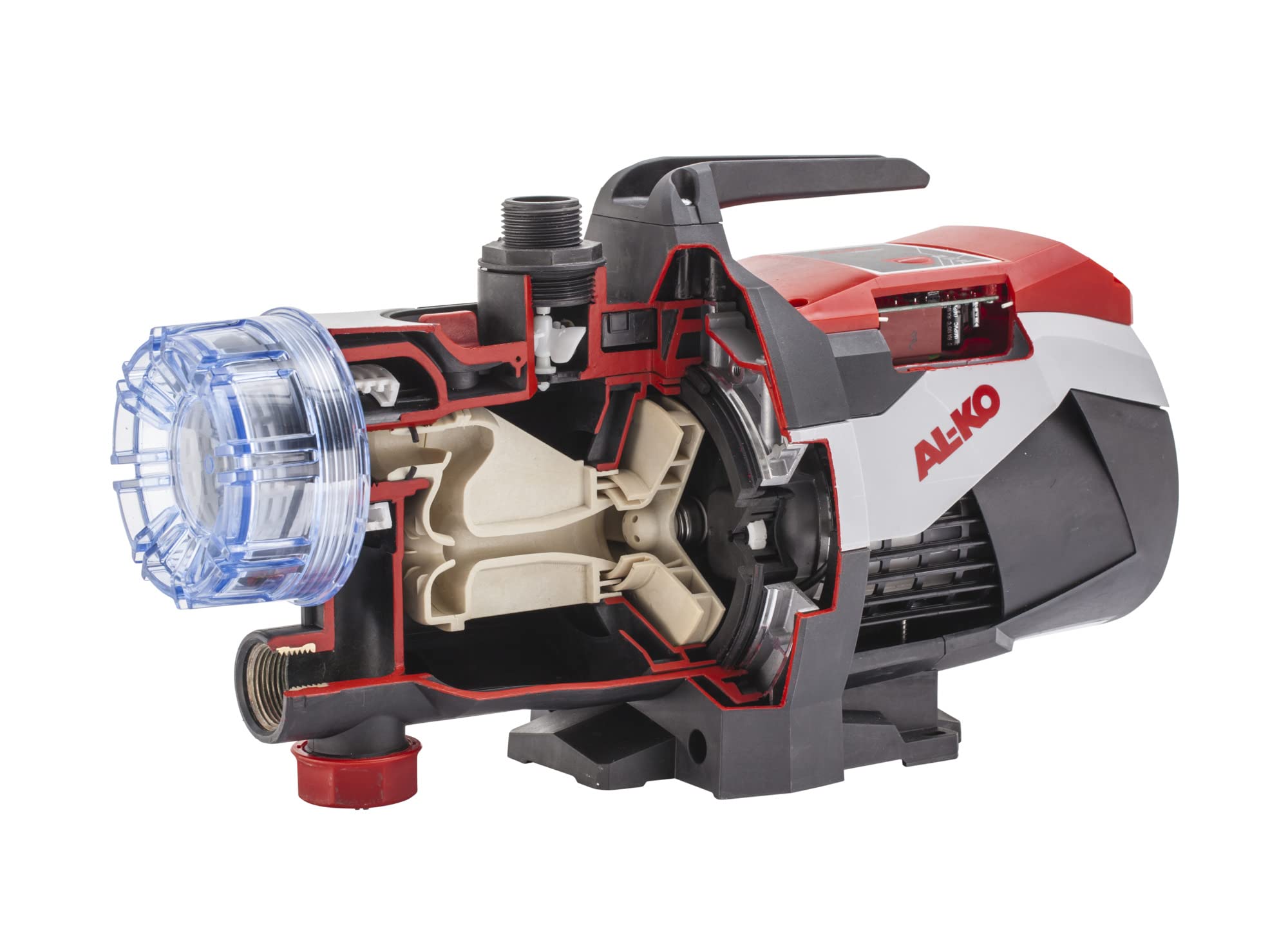 AL-KO 113799 Surpresseur automatique HWA 3600 Easy, puissance du moteur 850 W, débit max.3600 l/h, hauteur de refoulement 38 m max., avec préfiltre
