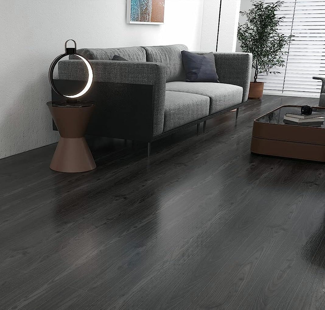 Peel and stick floor tile,10 PCS self adhesive vinyl plank flooring 15cm*90cm size,grey waterproof laminate Wood flooring roll for Kitchen,Bedroom and Bathroom