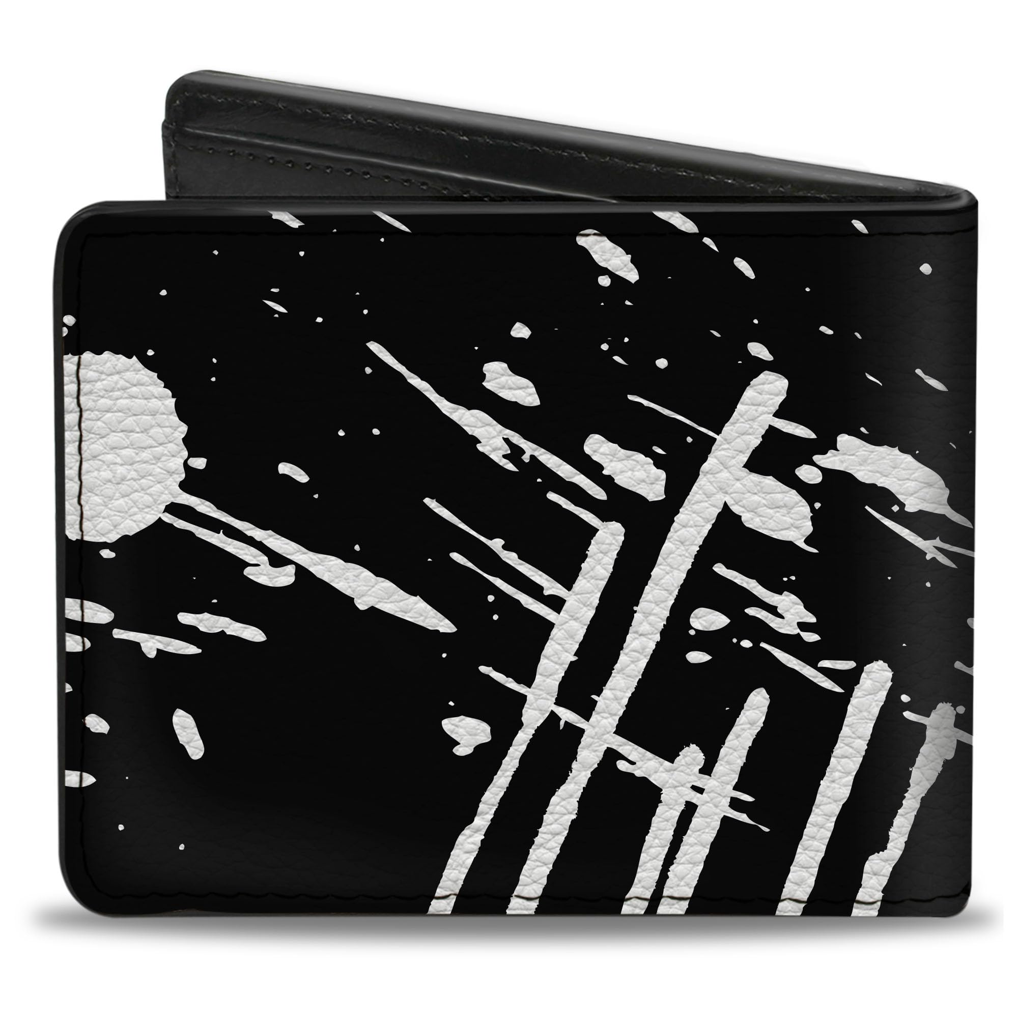 Buckle-Down Men's Wallet, Bifold, Splatter Black White, Vegan Leather, Multi, 4.0