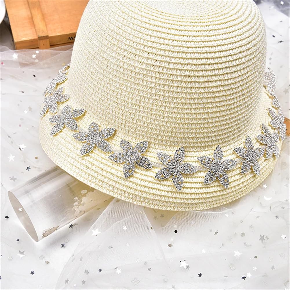 1 Yard Custom Trims Flower Crystal Rhinestone Chain Hair Dress Collar Garment Sewing Applique Big Flower