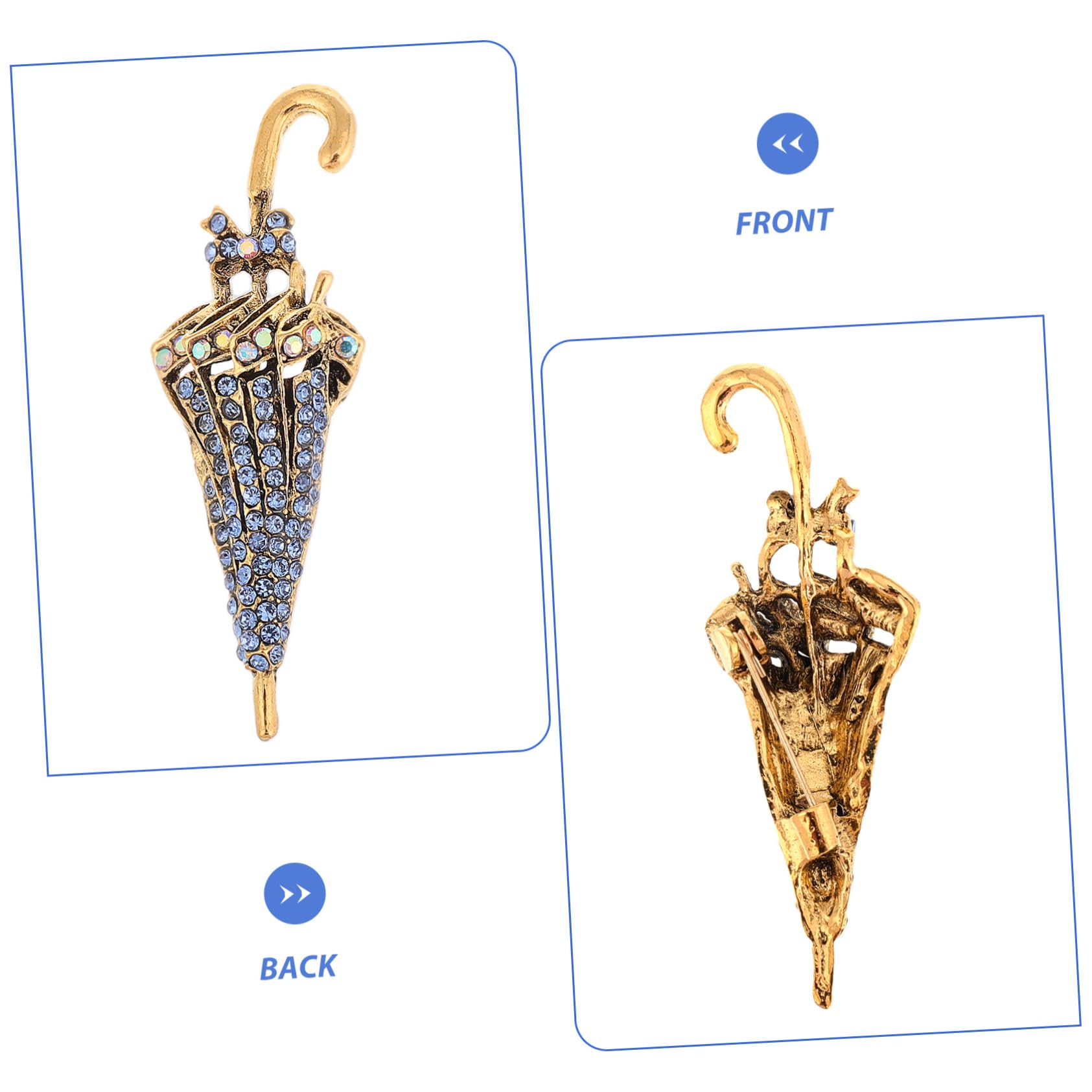 Broches Resistentes de Lujo para Solapa, con Forma única de Paraguas, para Mujer, Ideales para Vestir o como Bufanda. Moda versátil.