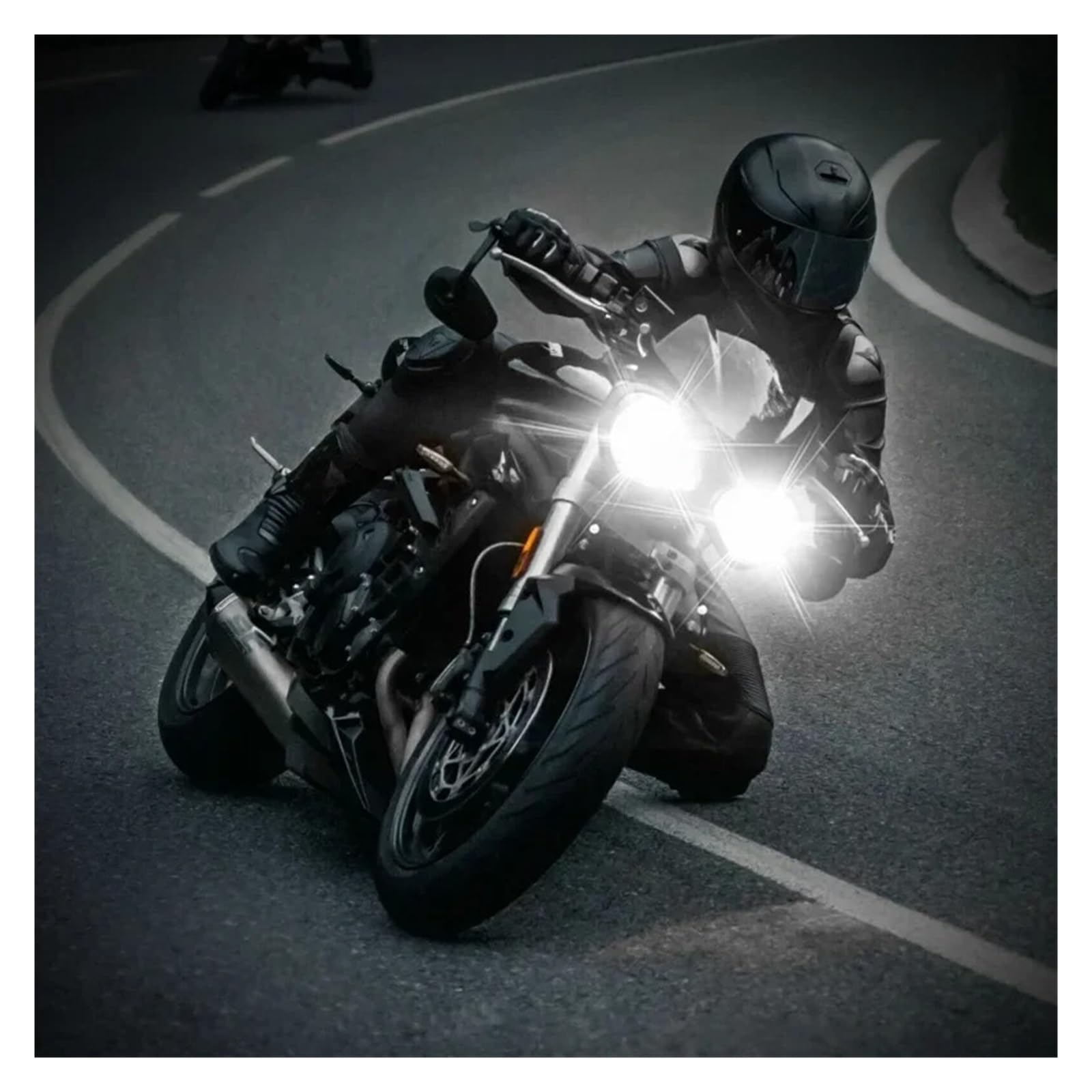 Phare Avant Moto 1/4 Pièces Motos Phare Travail Spot Lumière 6 LED Auxiliaire Moto Antibrouillard Scooter Ampoules Modifiées(4pcs light)