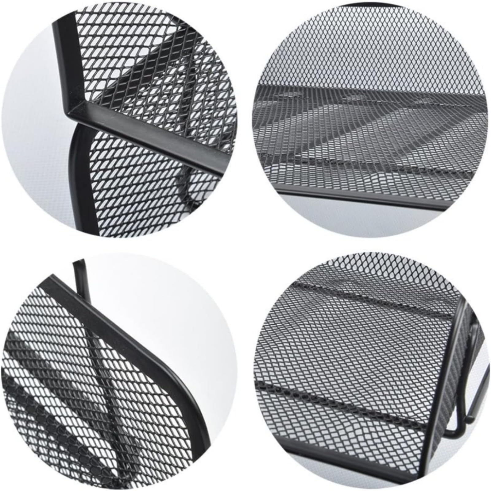 predolo Organizador Escritorio con 4 Bandejas Apilable Organizador Vertical Papeles Malla Clasificador Escritorio Metal Negro
