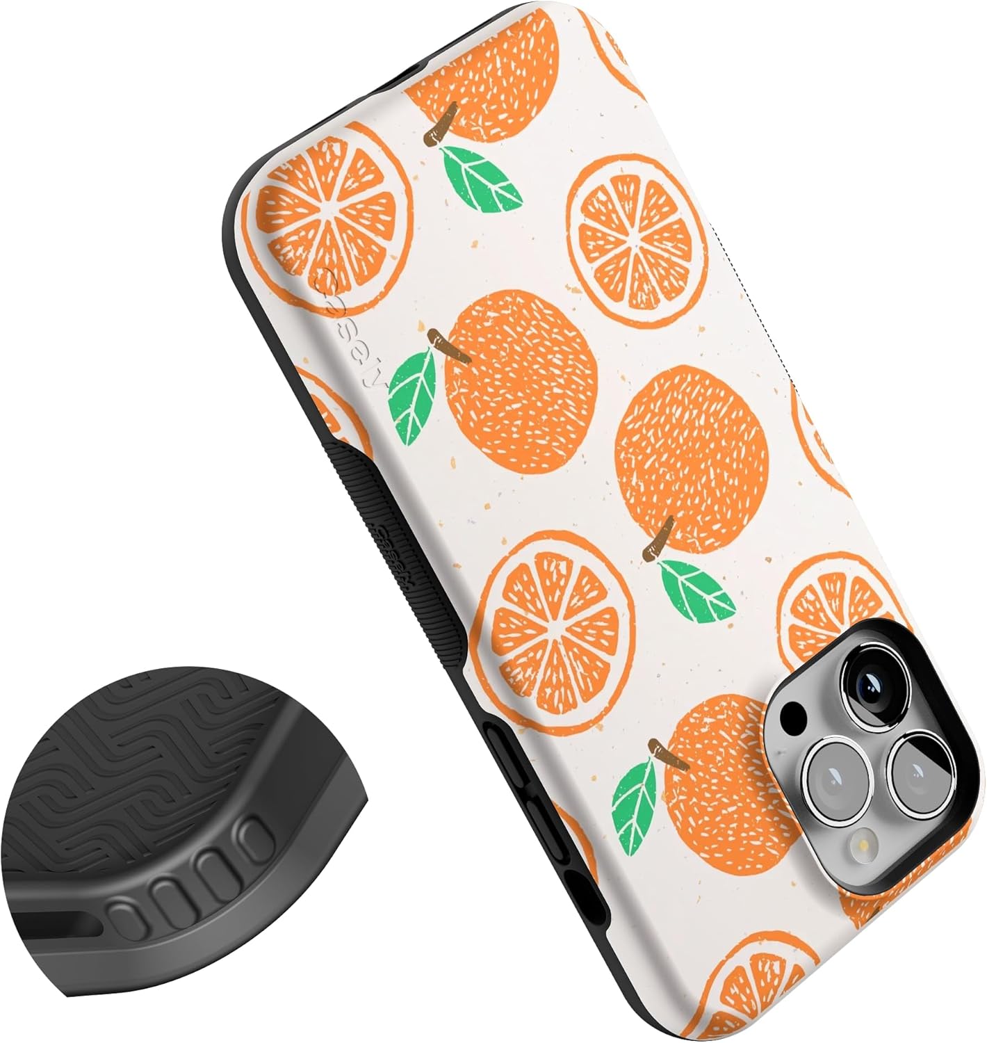 Casely iPhone 13 Pro Max Case | Main Squeeze | Orange Stamped | Bold Protective Design | Compatible with MagSafe